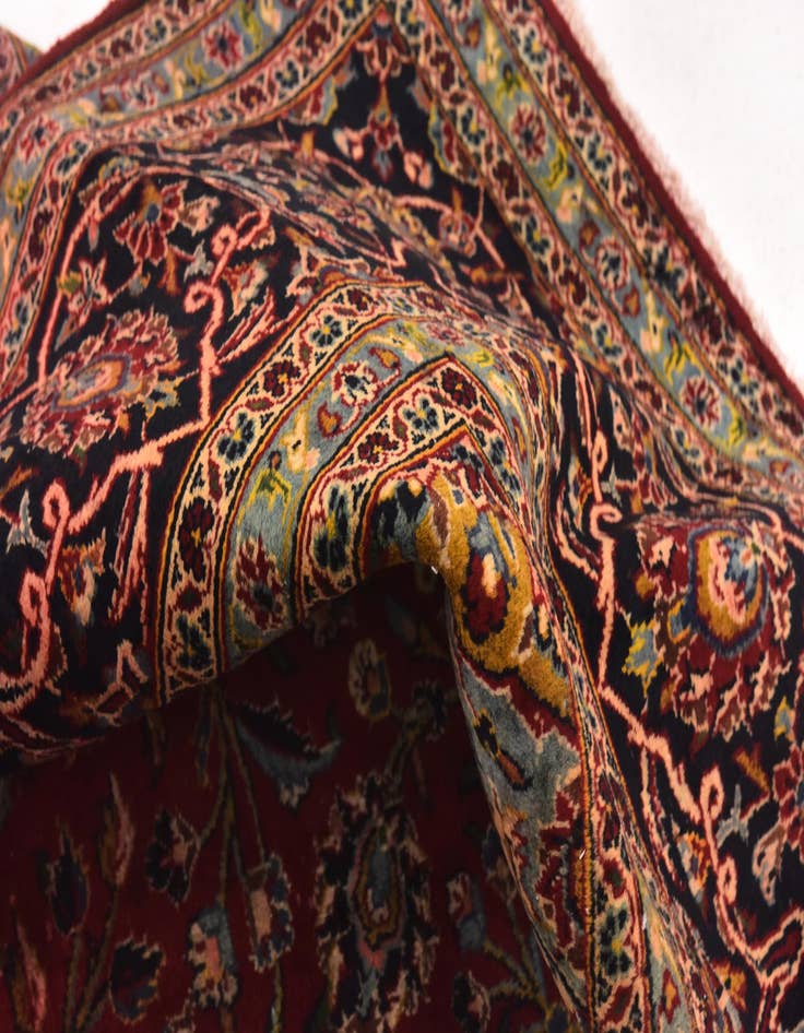 Detail image of  9' 9 x 13' 4  Hand Knotted Kashan Persian Wool Rug