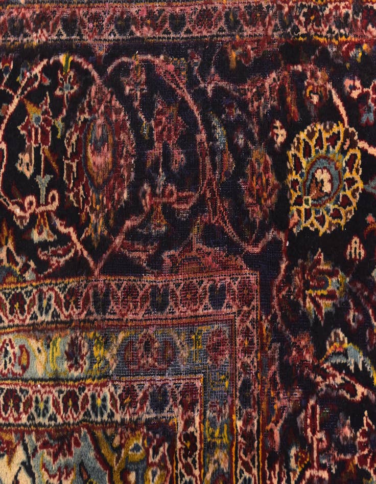 Detail image of  9' 9 x 13' 4  Hand Knotted Kashan Persian Wool Rug