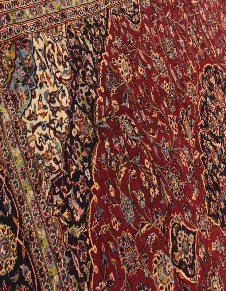 Detail image of  9' 9 x 13' 4  Hand Knotted Kashan Persian Wool Rug
