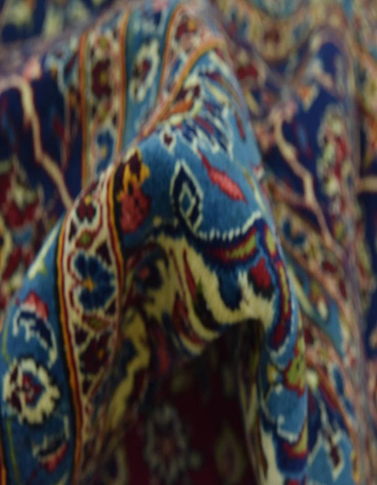 Detail image of  10' x 12' 10  Hand Knotted Kashan Persian Wool Rug