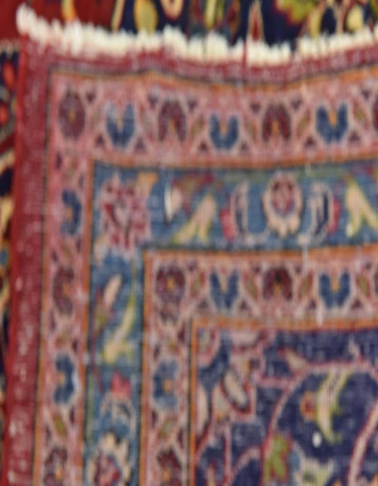 Detail image of  10' x 12' 10  Hand Knotted Kashan Persian Wool Rug