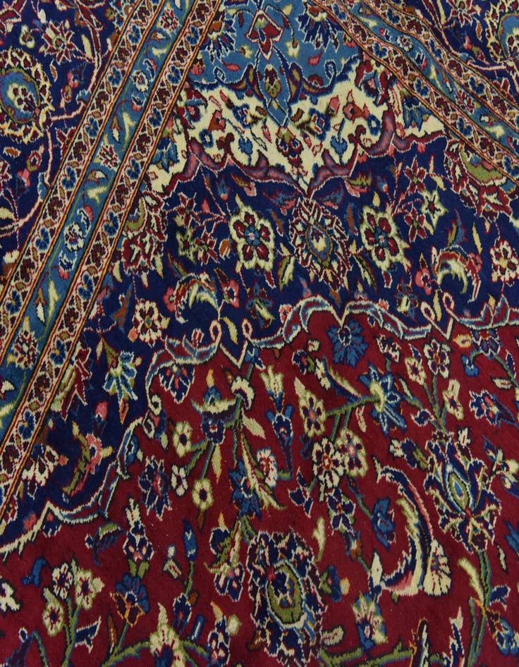 Detail image of  10' x 12' 10  Hand Knotted Kashan Persian Wool Rug