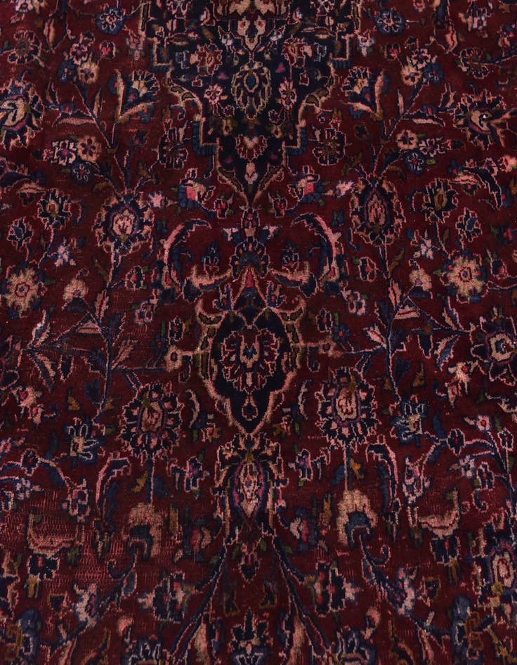 Detail image of  9' 10 x 12' 9  Hand Knotted Kashan Persian Wool Rug