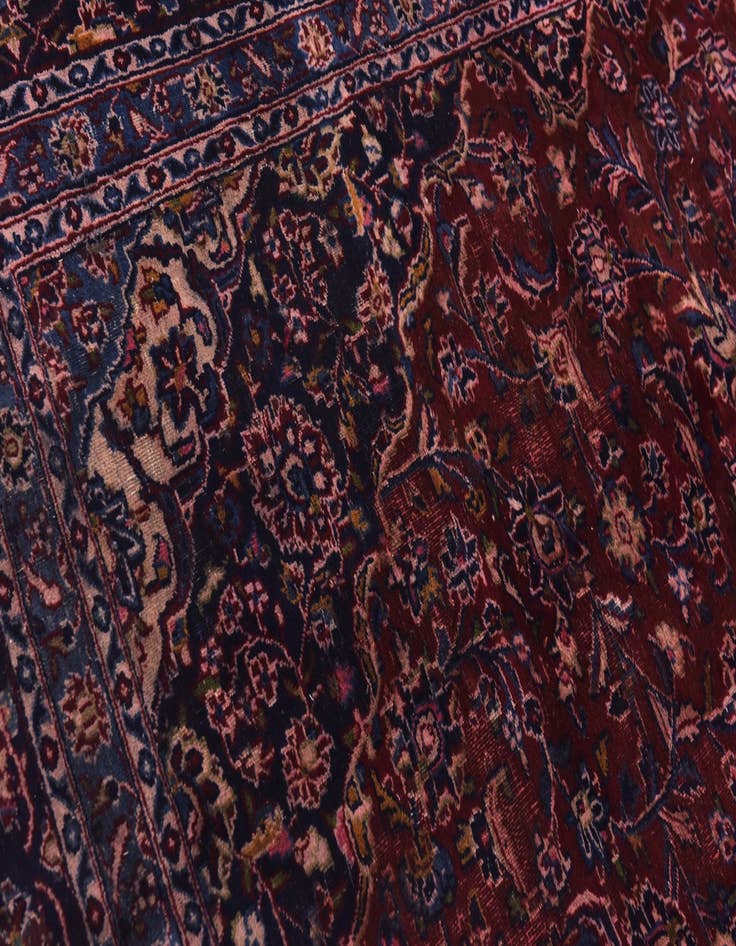 Detail image of  9' 10 x 12' 9  Hand Knotted Kashan Persian Wool Rug