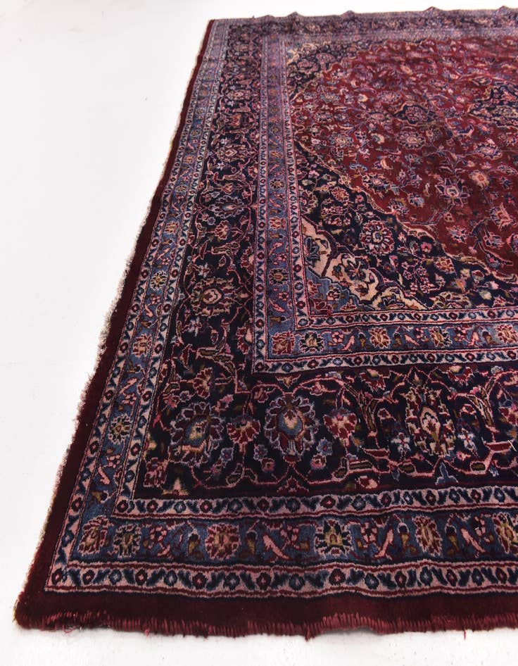 Detail image of  9' 10 x 12' 9  Hand Knotted Kashan Persian Wool Rug