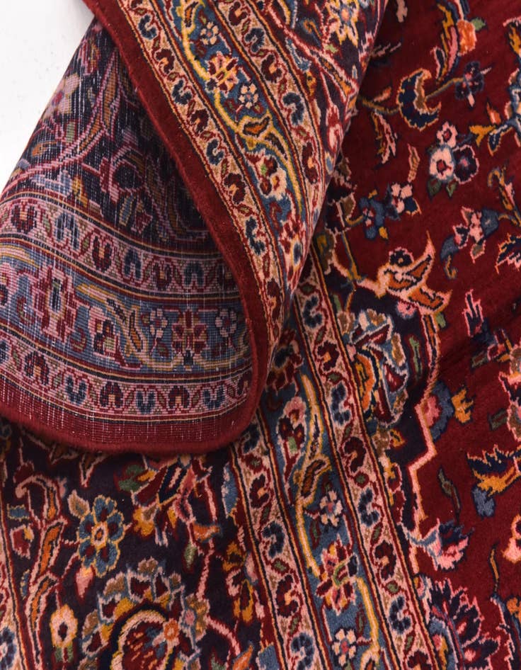 Detail image of  10' x 13'  Hand Knotted Kashan Persian Wool Rug