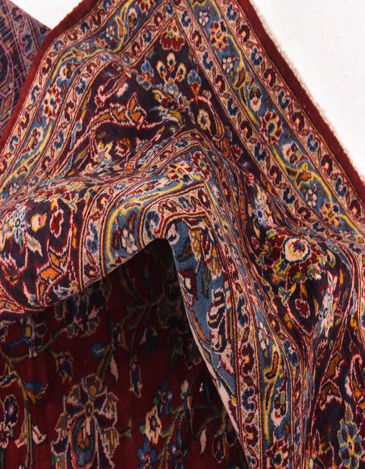 Detail image of  10' x 13'  Hand Knotted Kashan Persian Wool Rug