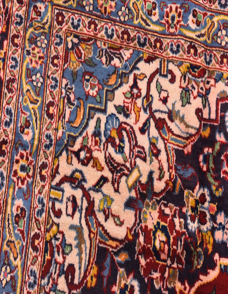 Detail image of  10' x 13'  Hand Knotted Kashan Persian Wool Rug