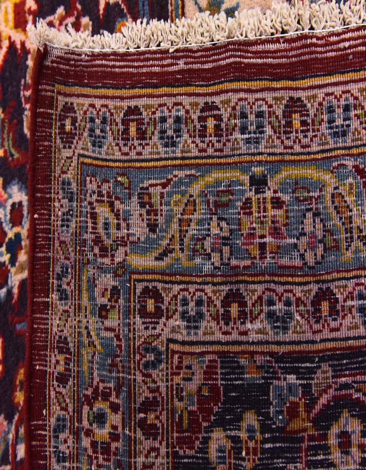 Detail image of  10' x 13'  Hand Knotted Kashan Persian Wool Rug