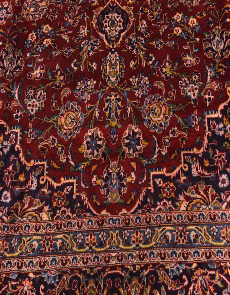 Detail image of  10' x 13'  Hand Knotted Kashan Persian Wool Rug