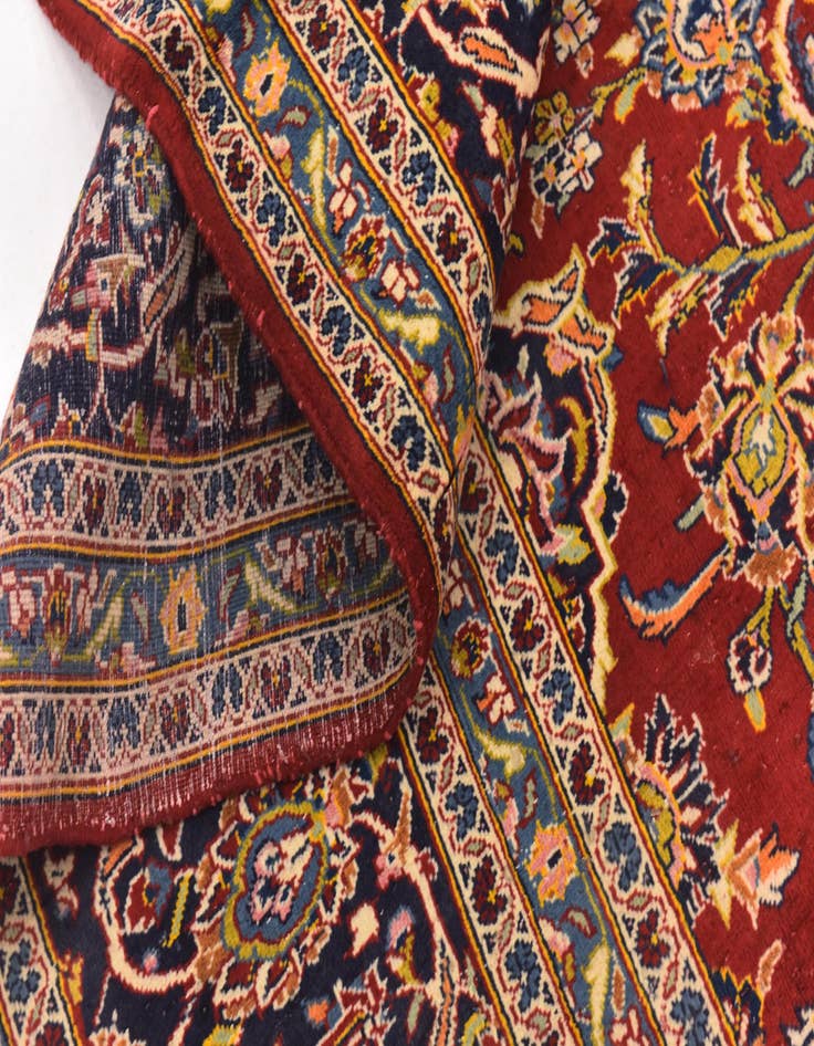 Detail image of  10' x 12' 9  Hand Knotted Kashan Persian Wool Rug