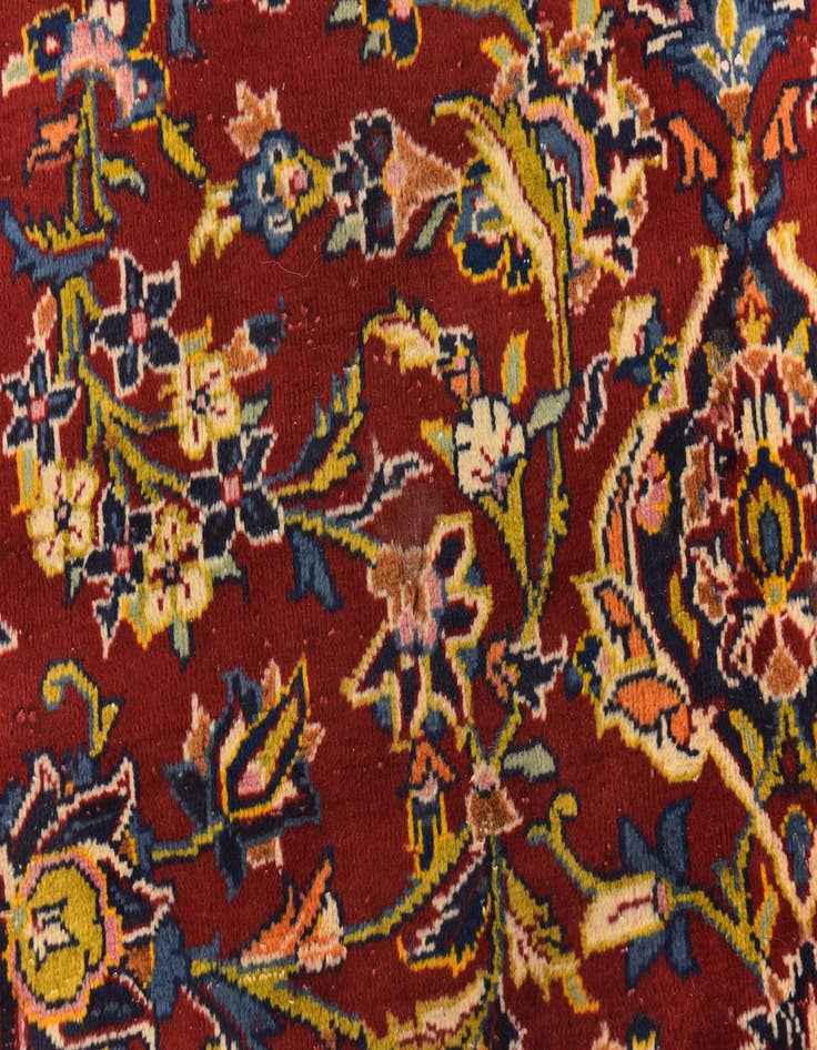 Detail image of  10' x 12' 9  Hand Knotted Kashan Persian Wool Rug