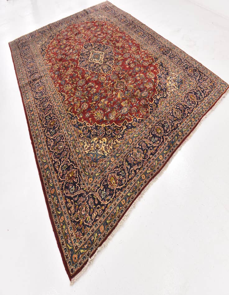 Detail image of  10' x 12' 9  Hand Knotted Kashan Persian Wool Rug