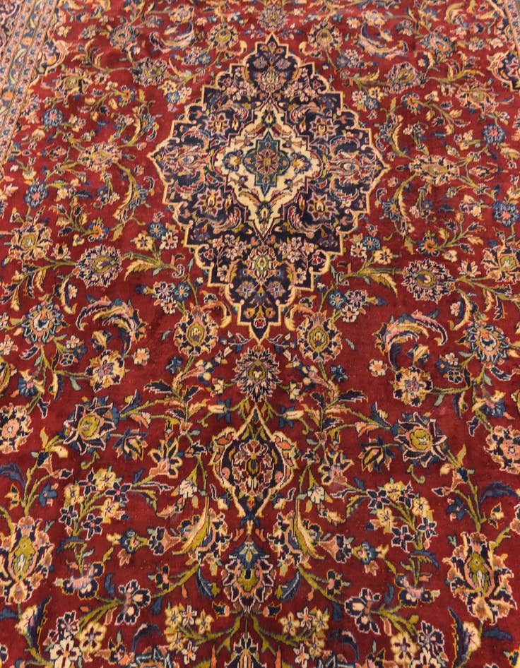 Detail image of  10' x 12' 9  Hand Knotted Kashan Persian Wool Rug