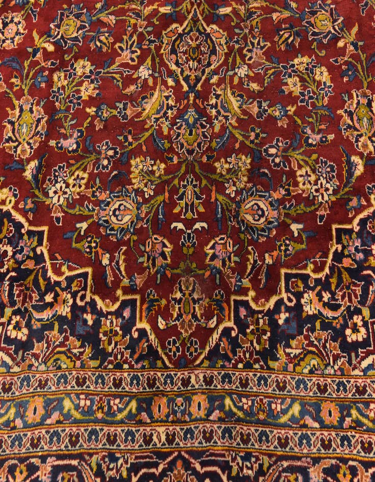 Detail image of  10' x 12' 9  Hand Knotted Kashan Persian Wool Rug