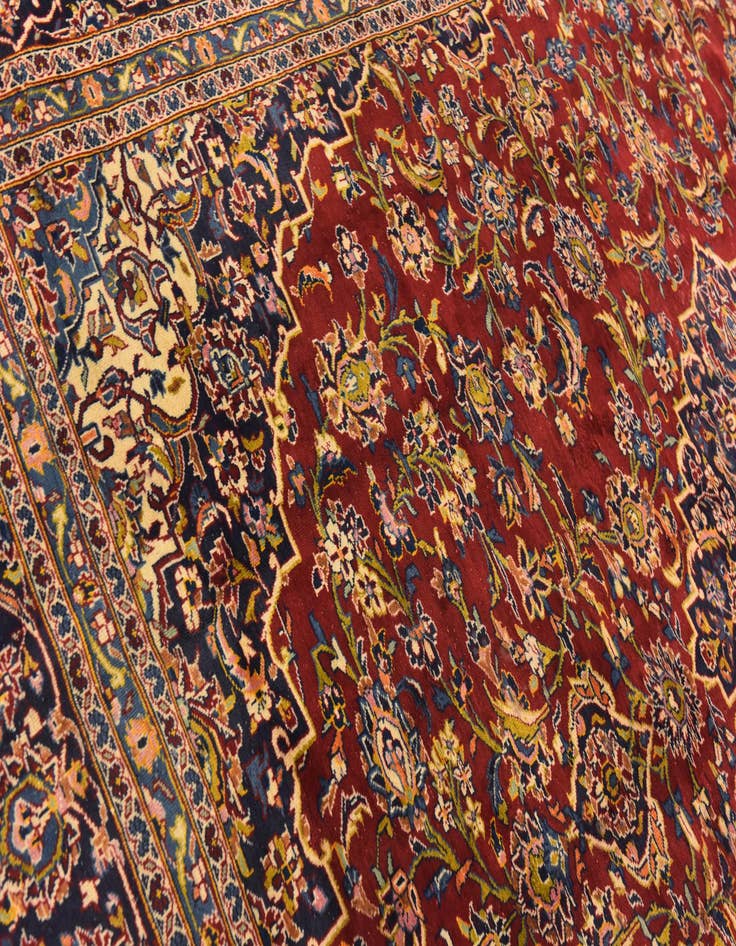 Detail image of  10' x 12' 9  Hand Knotted Kashan Persian Wool Rug