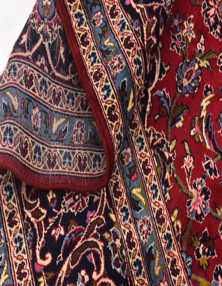 Detail image of  9' 9 x 13' 3  Hand Knotted Kashan Persian Wool Rug