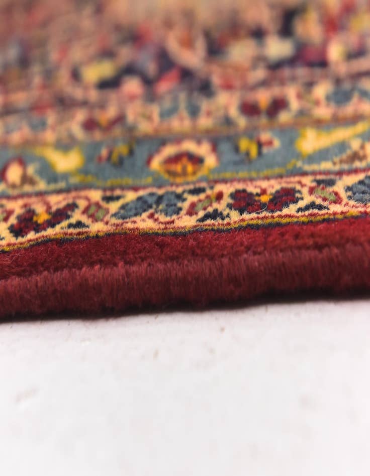 Detail image of  9' 7 x 13'  Hand Knotted Kashan Persian Wool Rug