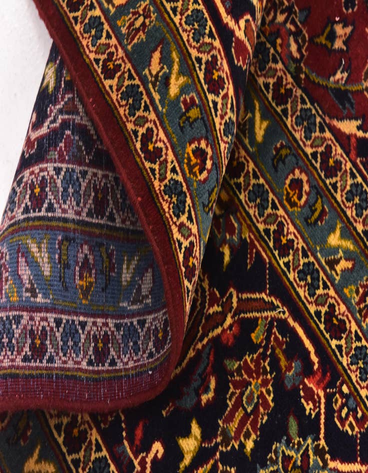 Detail image of  9' 7 x 13'  Hand Knotted Kashan Persian Wool Rug