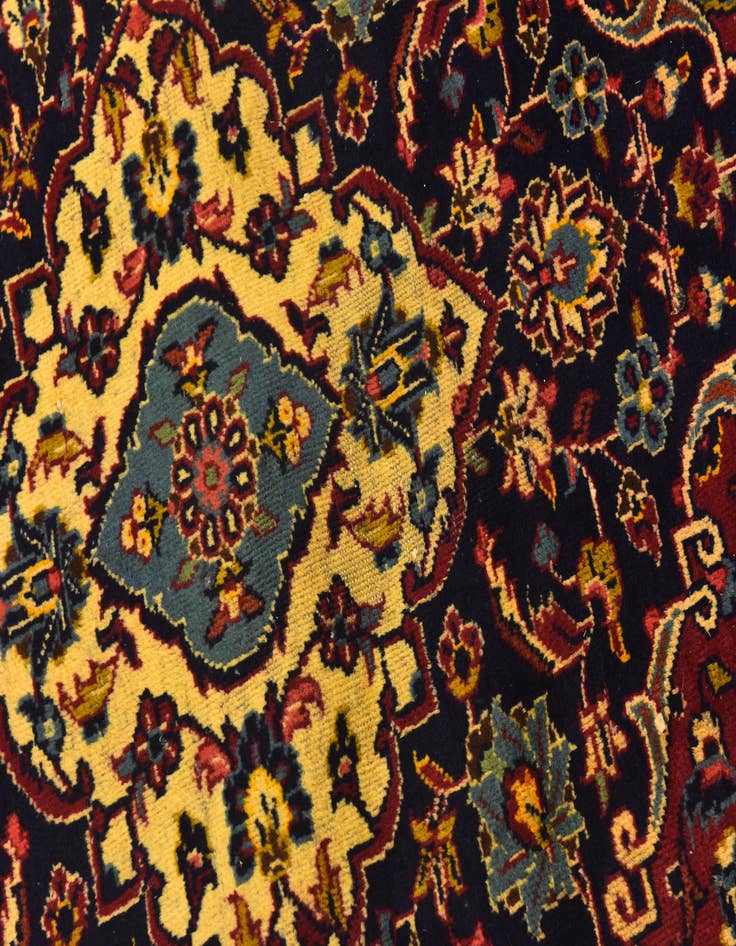 Detail image of  9' 7 x 13'  Hand Knotted Kashan Persian Wool Rug