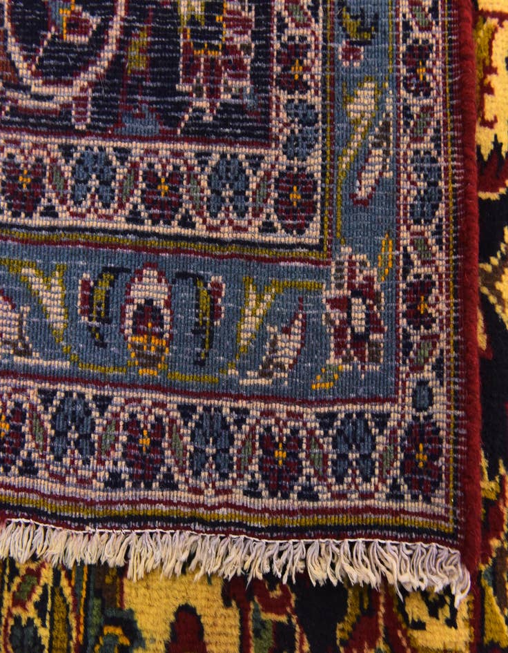 Detail image of  9' 7 x 13'  Hand Knotted Kashan Persian Wool Rug