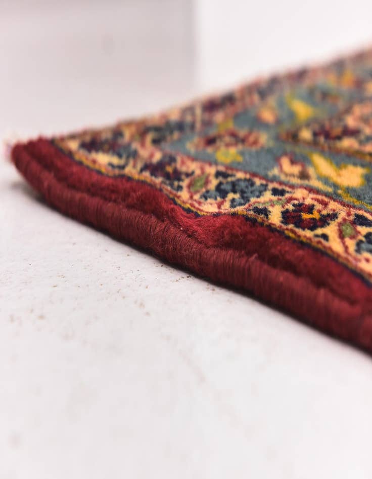 Detail image of  9' 7 x 13'  Hand Knotted Kashan Persian Wool Rug