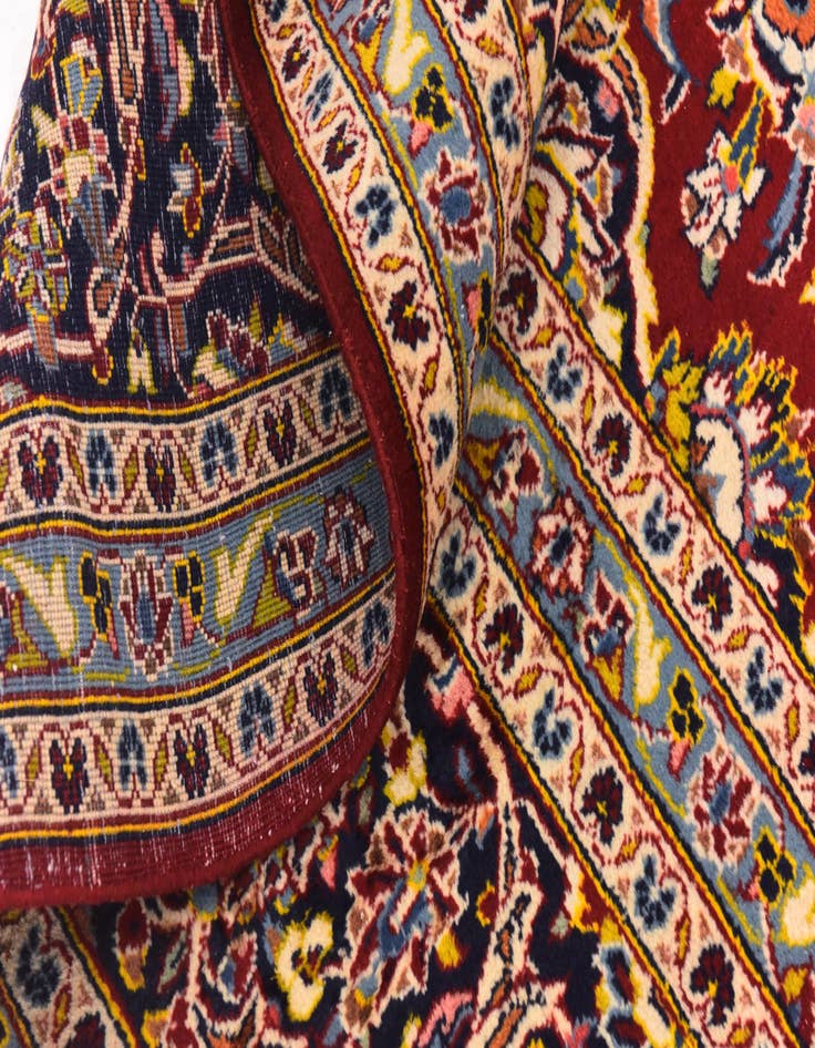 Detail image of  9' 10 x 12' 6  Hand Knotted Kashan Persian Wool Rug