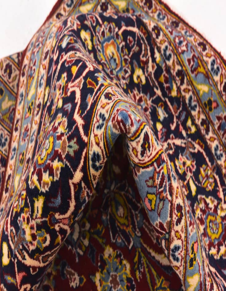 Detail image of  9' 10 x 12' 6  Hand Knotted Kashan Persian Wool Rug