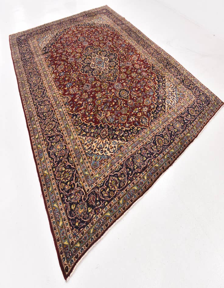 Detail image of  9' 10 x 12' 6  Hand Knotted Kashan Persian Wool Rug