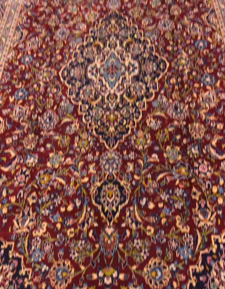 Detail image of  9' 10 x 12' 6  Hand Knotted Kashan Persian Wool Rug