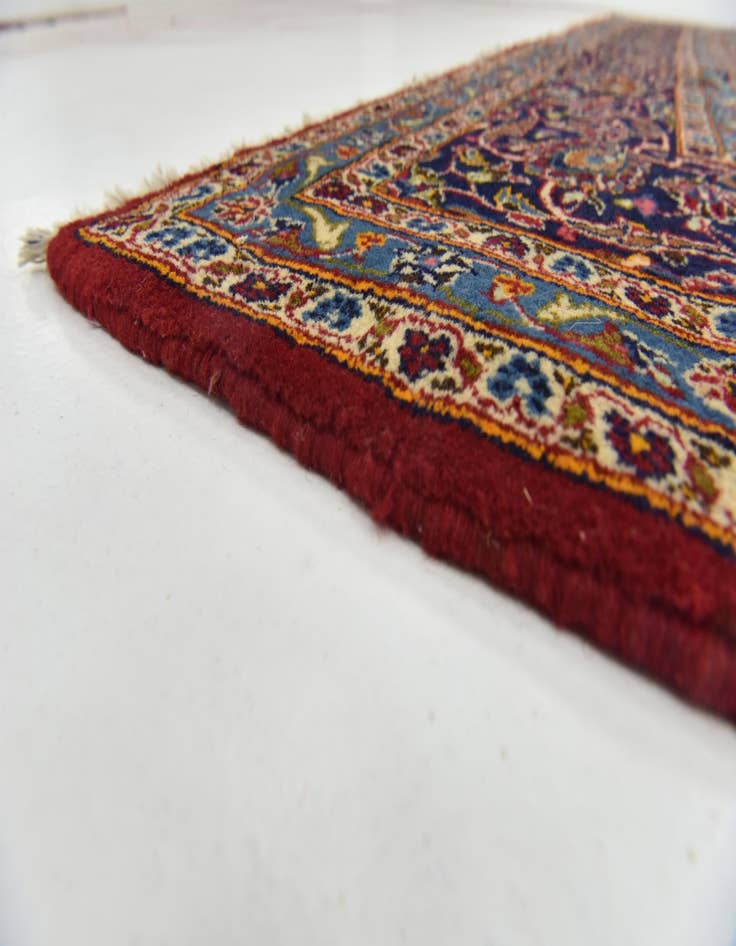 Detail image of  9' 8 x 13'  Hand Knotted Kashan Persian Wool Rug