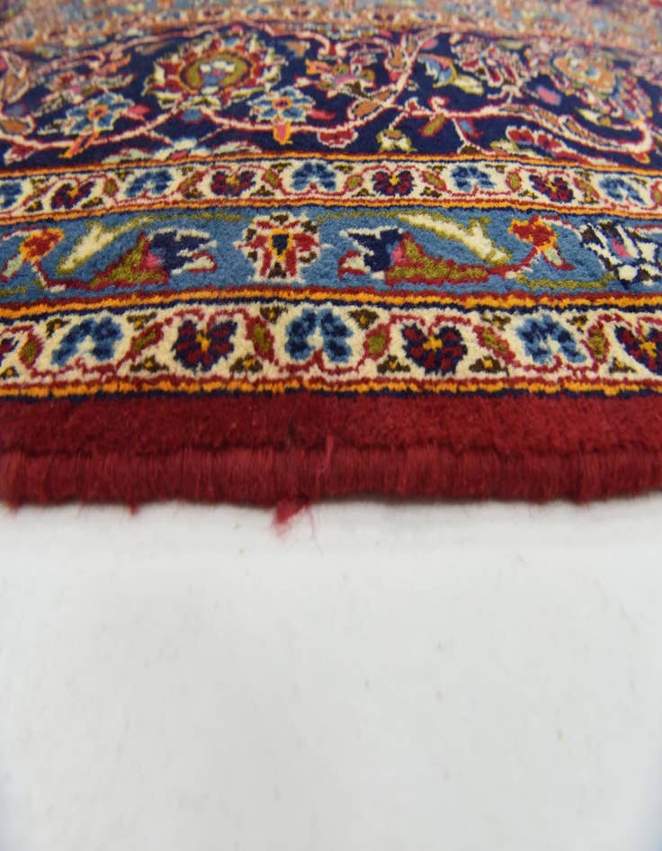 Detail image of  9' 8 x 13'  Hand Knotted Kashan Persian Wool Rug