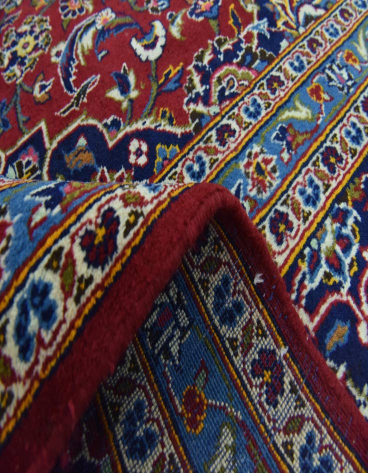 Detail image of  9' 8 x 13'  Hand Knotted Kashan Persian Wool Rug