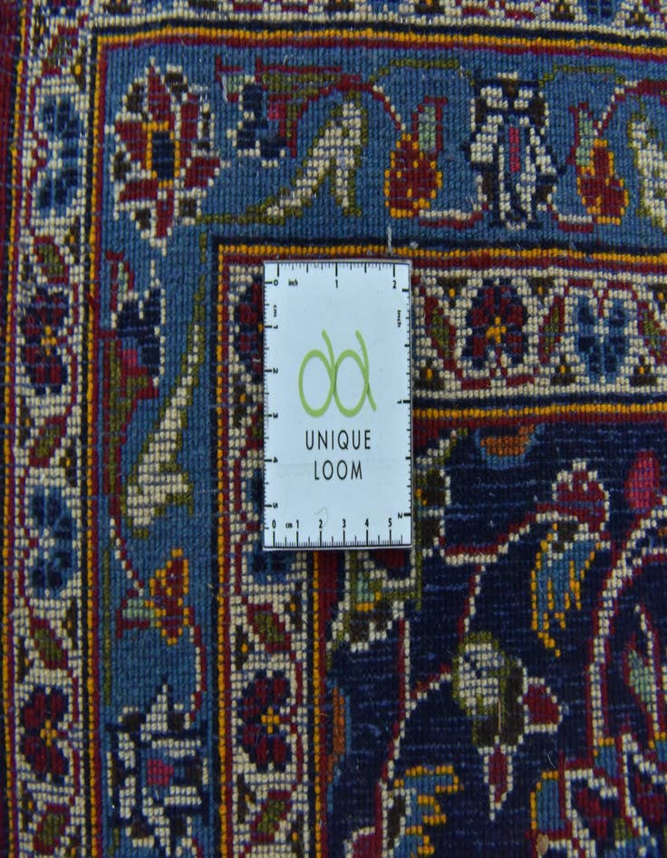 Detail image of  9' 8 x 13'  Hand Knotted Kashan Persian Wool Rug