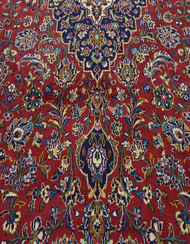Detail image of  9' 8 x 13'  Hand Knotted Kashan Persian Wool Rug
