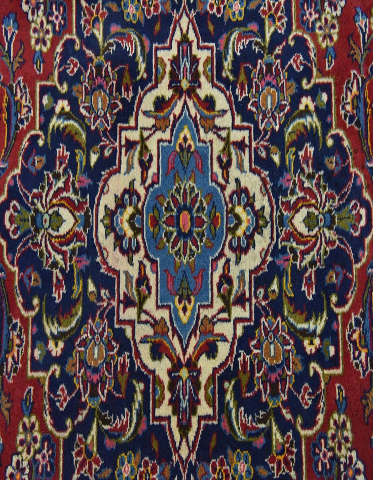 Detail image of  9' 8 x 13'  Hand Knotted Kashan Persian Wool Rug