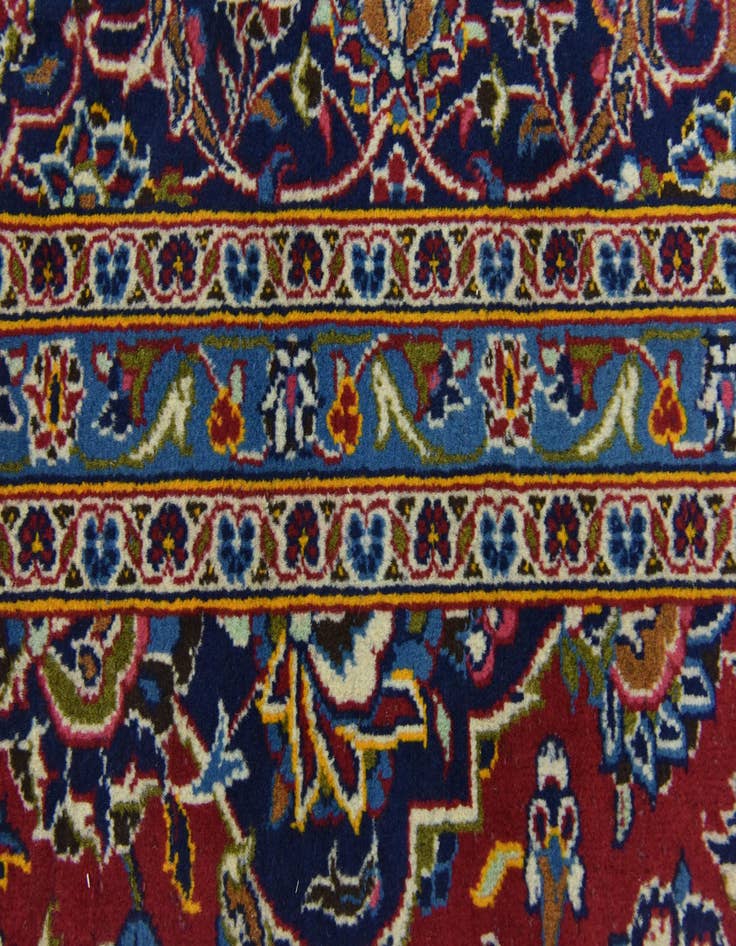 Detail image of  9' 8 x 13'  Hand Knotted Kashan Persian Wool Rug