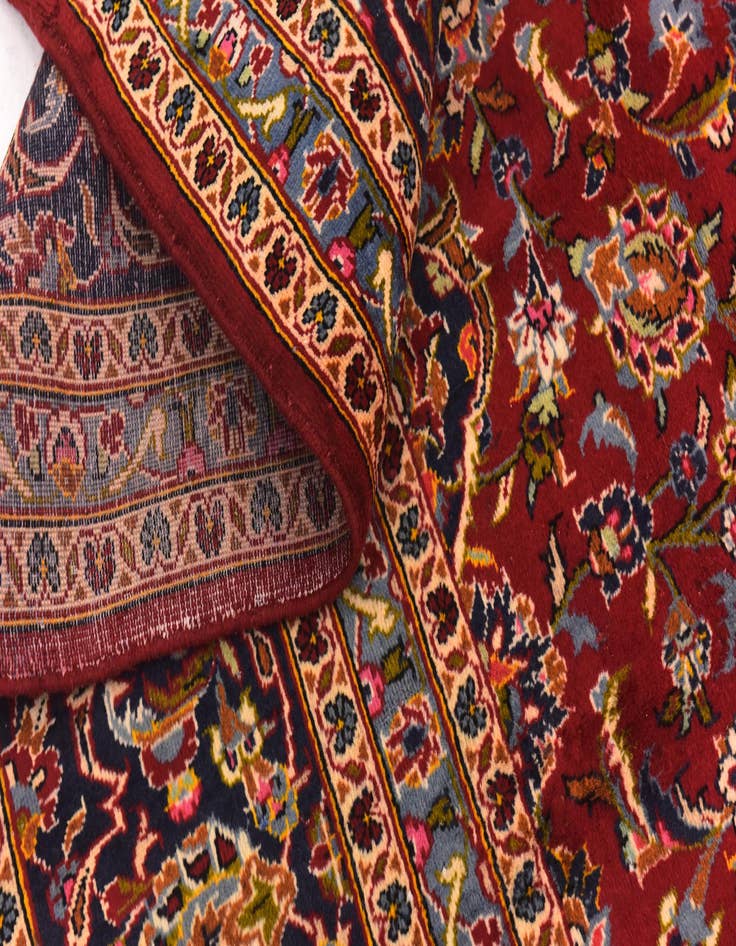 Detail image of  9' 7 x 13' 3  Hand Knotted Kashan Persian Wool Rug