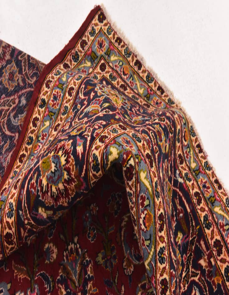 Detail image of  9' 7 x 13' 3  Hand Knotted Kashan Persian Wool Rug