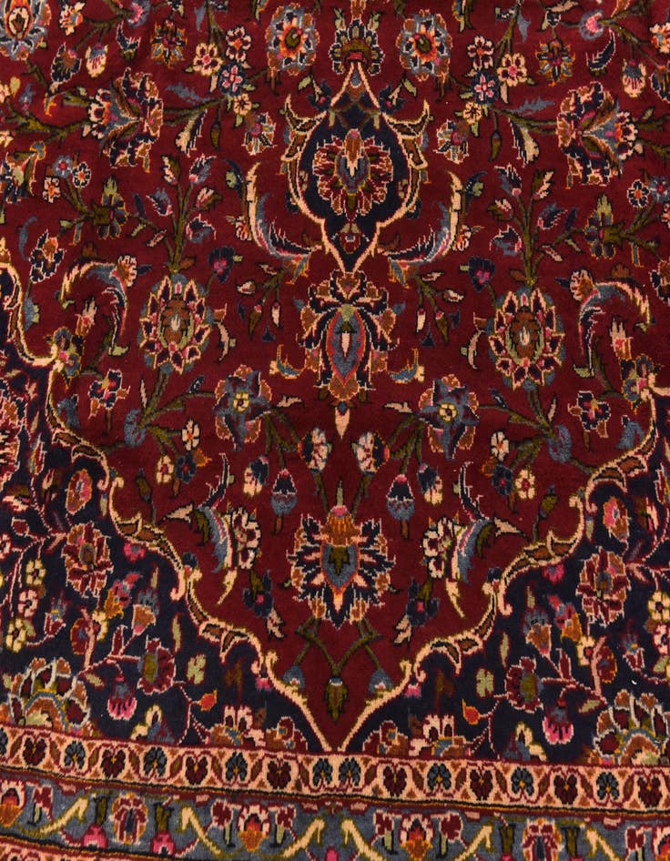 Detail image of  9' 7 x 13' 3  Hand Knotted Kashan Persian Wool Rug