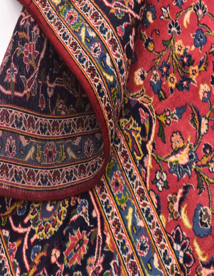 Detail image of  9' 6 x 12' 8  Hand Knotted Kashan Persian Wool Rug