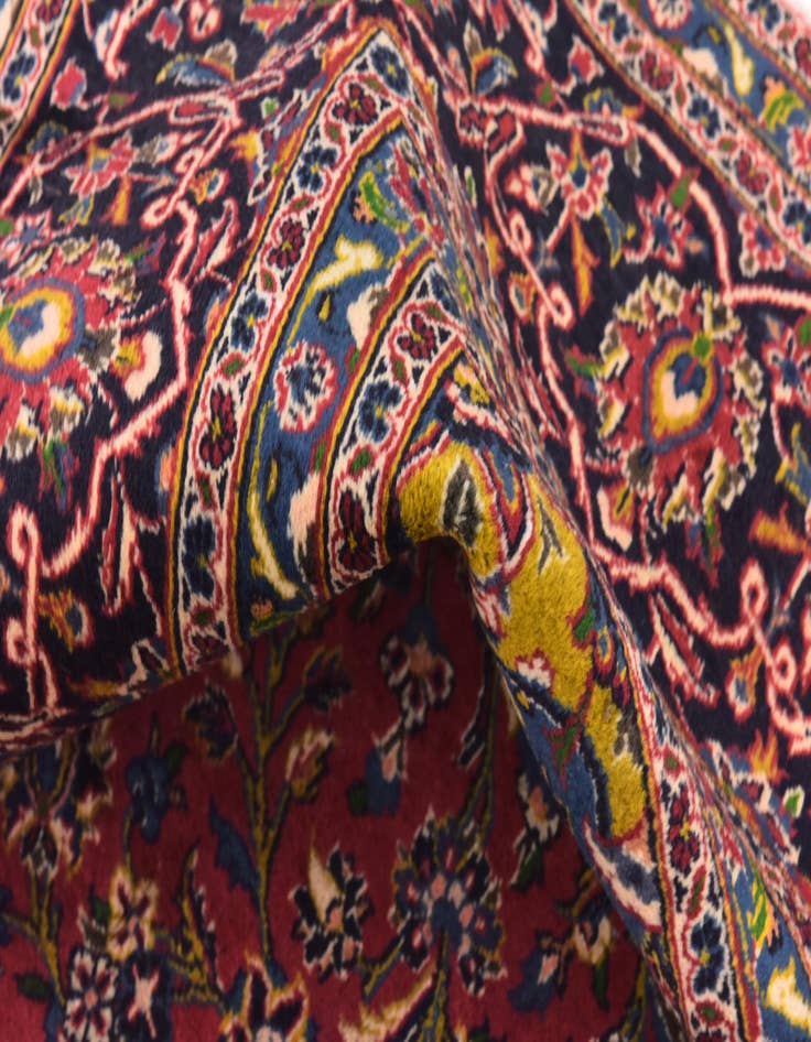 Detail image of  9' 6 x 12' 8  Hand Knotted Kashan Persian Wool Rug