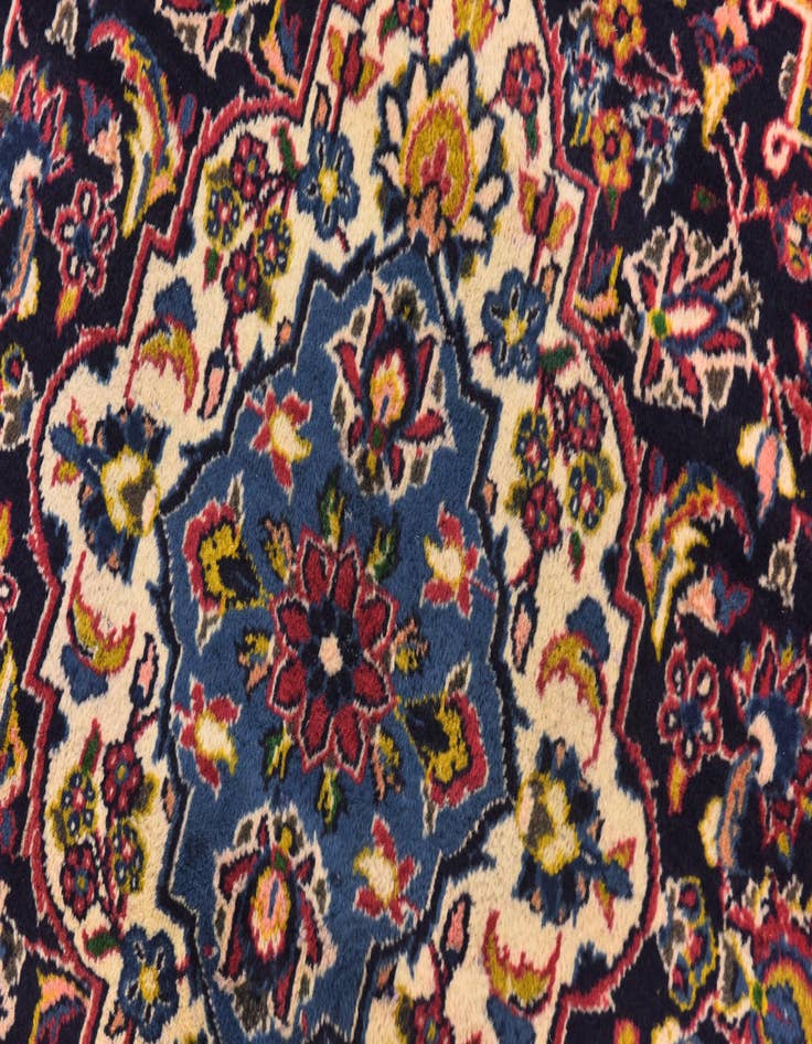 Detail image of  9' 6 x 12' 8  Hand Knotted Kashan Persian Wool Rug