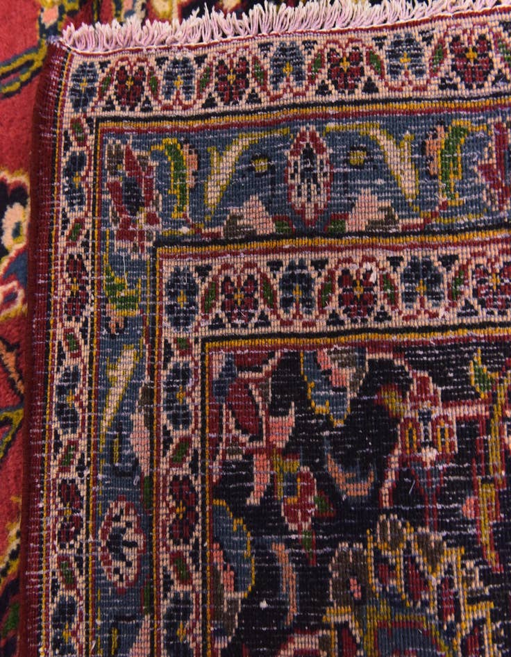 Detail image of  9' 6 x 12' 8  Hand Knotted Kashan Persian Wool Rug