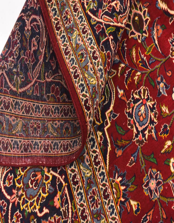 Detail image of  9' 7 x 13' 2  Hand Knotted Kashan Persian Wool Rug