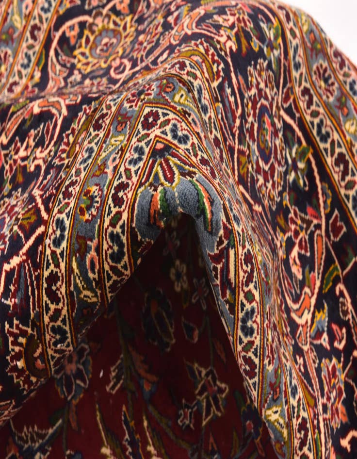 Detail image of  9' 7 x 13' 2  Hand Knotted Kashan Persian Wool Rug