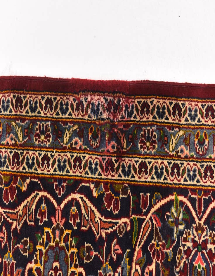 Detail image of  9' 7 x 13' 2  Hand Knotted Kashan Persian Wool Rug