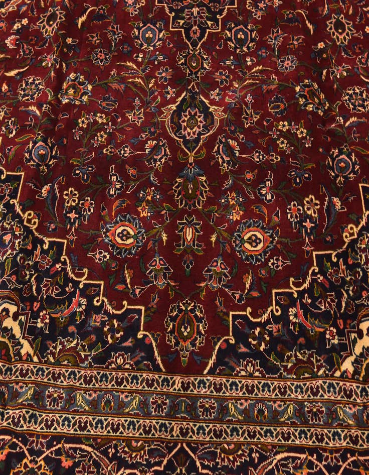 Detail image of  9' 7 x 13' 2  Hand Knotted Kashan Persian Wool Rug