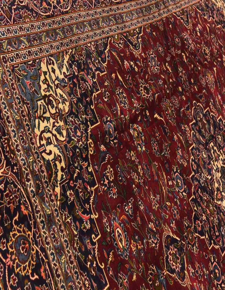 Detail image of  9' 7 x 13' 2  Hand Knotted Kashan Persian Wool Rug