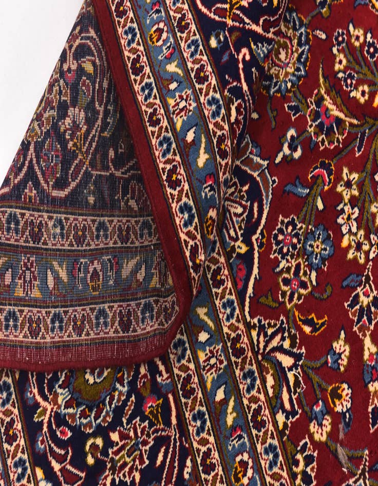 Detail image of  9' 9 x 13'  Hand Knotted Kashan Persian Wool Rug